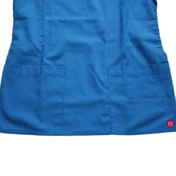 Red Panda womens scrub top V Neck Short sleeve Size XS RYL Blue 1726 - Picture 4 of 6
